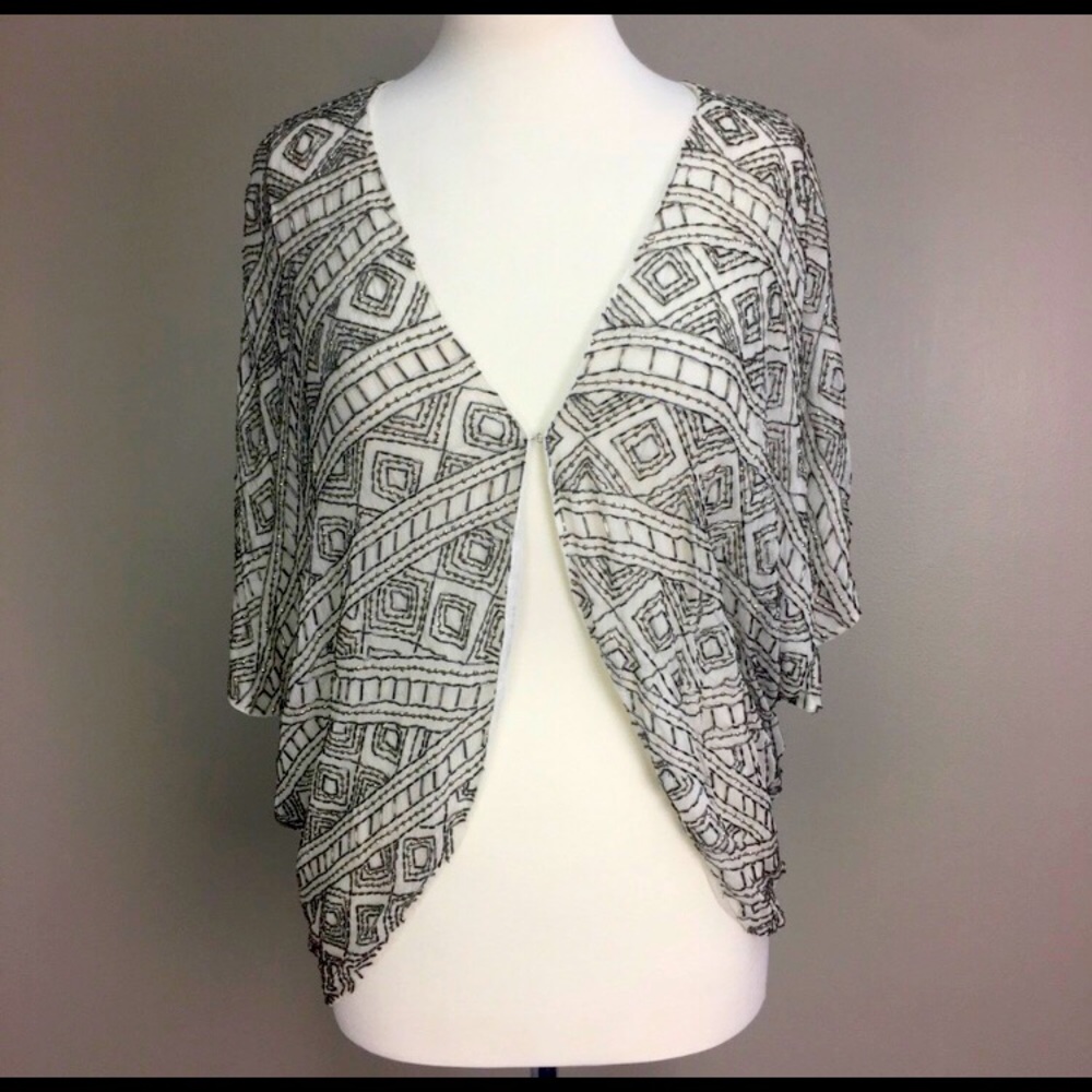 Alice + Olivia Silk Beaded Shrug